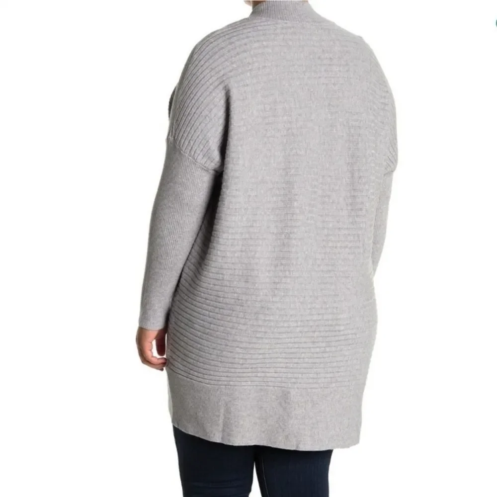 Stitchdrop NWT gray ribbed v-neck sweater, dolman sleeve, viscose blend S